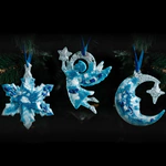 Set of Christmas tree toys "Festive" collection "Christmas" shape and color to choose from, 3 pcs